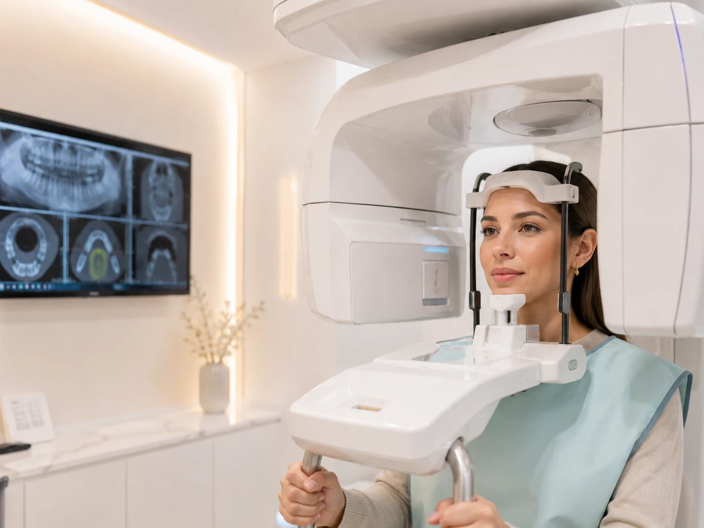تصوير CBCT للفكين بجهاز NewTom في عيادة ديباميد لطب الأسنان بدبي