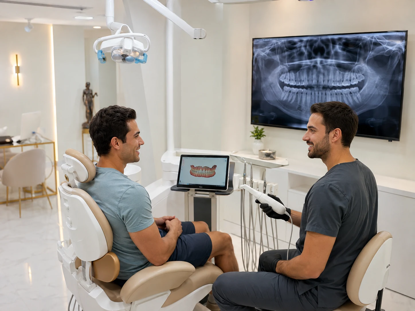 فحص أسنان شامل مع أشعة بانورامية ومسح رقمي وخطة علاج مالية في عيادة ديباميد لطب الأسنان بدبي
